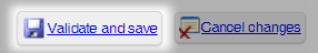 Validate and save button